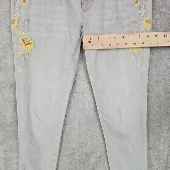 Gray Embroidered Women's Jeans - Picture 8 of 15